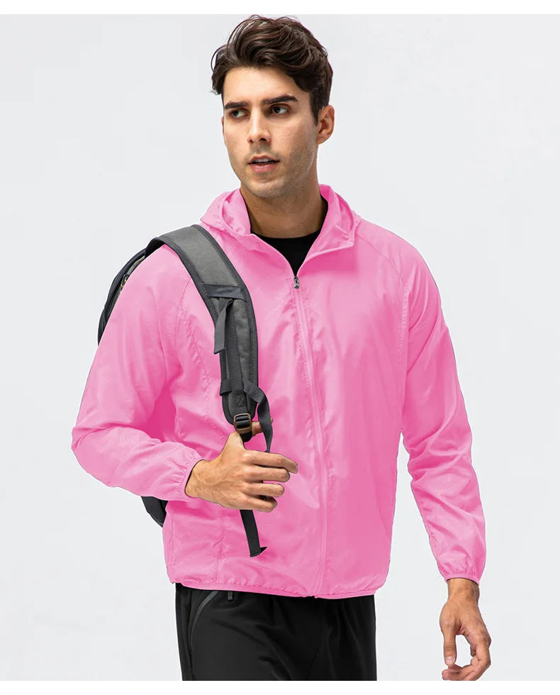 Unisex Waterproof Windbreaker Jacket – Sun Protection & Outdoor Use